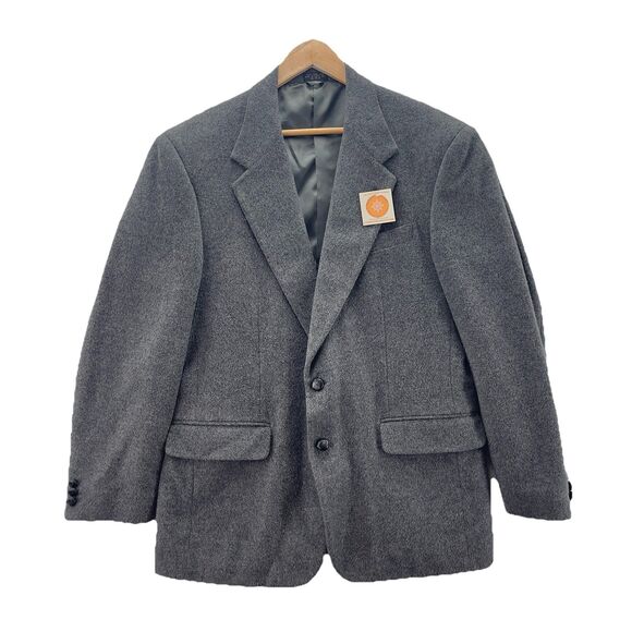Vintage Todays Man Gray Camel Hair Blazer 2 Button Front Sport Coat Mens 41R USA - Picture 1 of 13